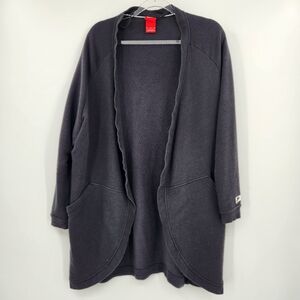 Nike Open Front Sweatshirt Cardigan Womens Size Medium Black Cocoon Long Length